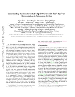 Understanding the Robustness of 3D Object Detection with Bird's-Eye-View
  Representations in Autonomous Driving