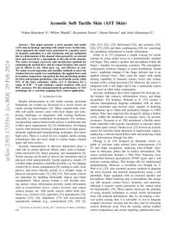 Acoustic Soft Tactile Skin (AST Skin)