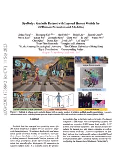 SynBody: Synthetic Dataset with Layered Human Models for 3D Human
  Perception and Modeling