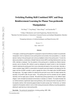 Switching Pushing Skill Combined MPC and Deep Reinforcement Learning for
  Planar Non-prehensile Manipulation
