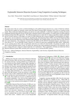 Explainable Intrusion Detection Systems Using Competitive Learning
  Techniques