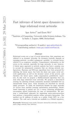 Fast inference of latent space dynamics in huge relational event
  networks