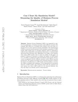 Can I Trust My Simulation Model? Measuring the Quality of Business
  Process Simulation Models