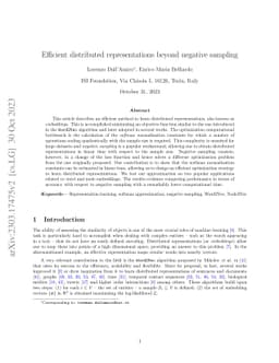 Learning distributed representations with efficient SoftMax normalization