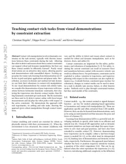Teaching contact-rich tasks from visual demonstrations by constraint
  extraction