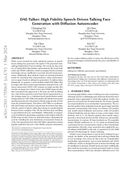 DAE-Talker: High Fidelity Speech-Driven Talking Face Generation with
  Diffusion Autoencoder
