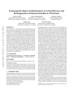 Factoring the Matrix of Domination: A Critical Review and Reimagination
  of Intersectionality in AI Fairness