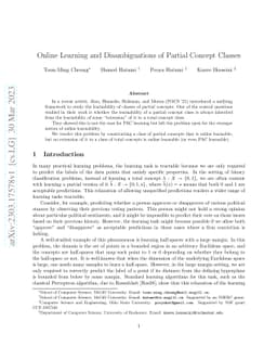 Online Learning and Disambiguations of Partial Concept Classes