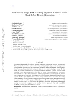 Multimodal Image-Text Matching Improves Retrieval-based Chest X-Ray
  Report Generation
