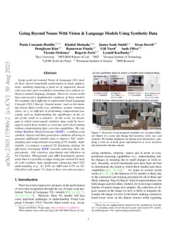Going Beyond Nouns With Vision & Language Models Using Synthetic Data