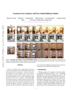 Consistent View Synthesis with Pose-Guided Diffusion Models
