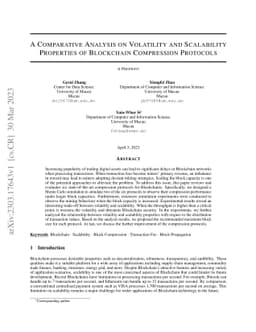 A Comparative Analysis on Volatility and Scalability Properties of
  Blockchain Compression Protocols