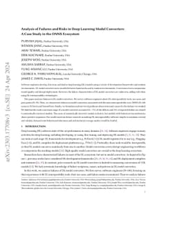 Analysis of Failures and Risks in Deep Learning Model Converters: A Case
  Study in the ONNX Ecosystem