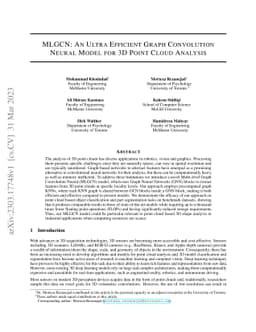 MLGCN: An Ultra Efficient Graph Convolution Neural Model For 3D Point
  Cloud Analysis
