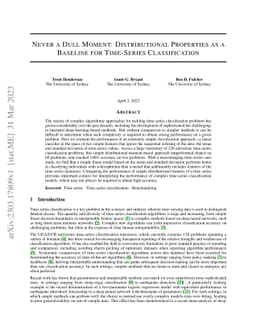 Never a Dull Moment: Distributional Properties as a Baseline for
  Time-Series Classification