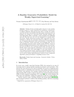 A Benchmark Generative Probabilistic Model for Weak Supervised Learning