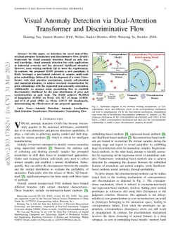 Visual Anomaly Detection via Dual-Attention Transformer and
  Discriminative Flow