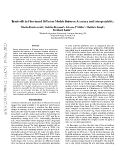 Trade-offs in Fine-tuned Diffusion Models Between Accuracy and
  Interpretability