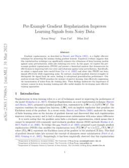 Per-Example Gradient Regularization Improves Learning Signals from Noisy
  Data