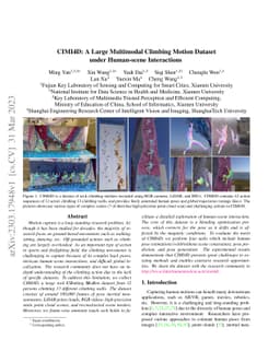 CIMI4D: A Large Multimodal Climbing Motion Dataset under Human-scene
  Interactions