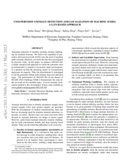 Unsupervised Anomaly Detection and Localization of Machine Audio: A
  GAN-based Approach