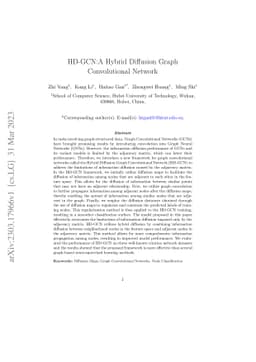 HD-GCN:A Hybrid Diffusion Graph Convolutional Network