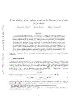 A Second-Order Majorant Algorithm for Nonnegative Matrix Factorization