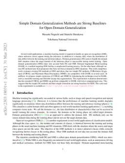Simple Domain Generalization Methods are Strong Baselines for Open
  Domain Generalization