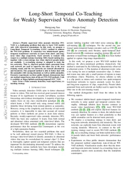 Long-Short Temporal Co-Teaching for Weakly Supervised Video Anomaly
  Detection