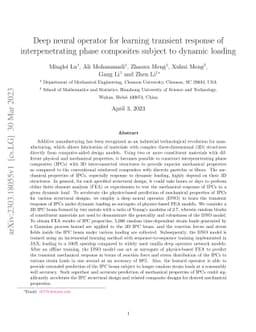Deep neural operator for learning transient response of interpenetrating
  phase composites subject to dynamic loading