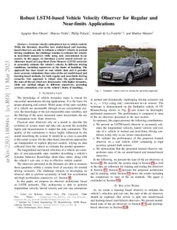 Robust LSTM-based Vehicle Velocity Observer for Regular and Near-limits
  Applications