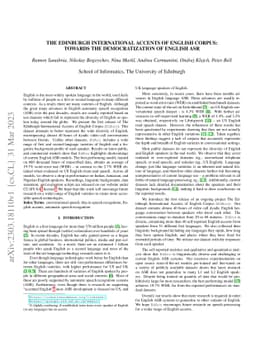 The Edinburgh International Accents of English Corpus: Towards the
  Democratization of English ASR