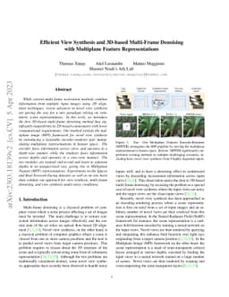 Efficient View Synthesis and 3D-based Multi-Frame Denoising with
  Multiplane Feature Representations