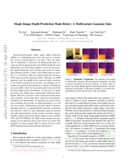 Single Image Depth Prediction Made Better: A Multivariate Gaussian Take