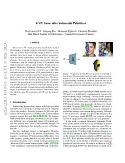 GVP: Generative Volumetric Primitives