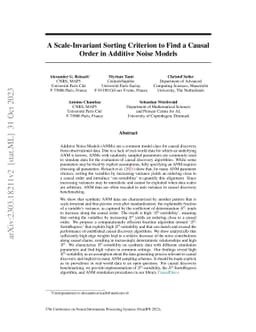 A Scale-Invariant Sorting Criterion to Find a Causal Order in Additive
  Noise Models