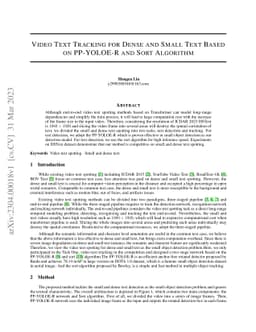 Video text tracking for dense and small text based on pp-yoloe-r and
  sort algorithm