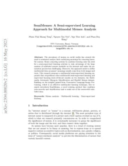 SemiMemes: A Semi-supervised Learning Approach for Multimodal Memes
  Analysis