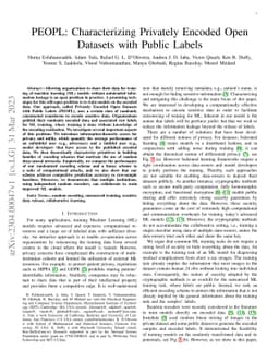 PEOPL: Characterizing Privately Encoded Open Datasets with Public Labels
