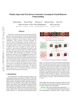 Weakly-Supervised Text-driven Contrastive Learning for Facial Behavior
  Understanding