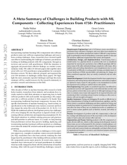 A Meta-Summary of Challenges in Building Products with ML Components --
  Collecting Experiences from 4758+ Practitioners