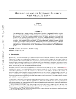 Machine Learning for Economics Research: When What and How?