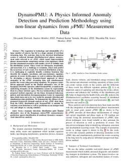 DynamoPMU: A Physics Informed Anomaly Detection and Prediction
  Methodology using non-linear dynamics from $μ$PMU Measurement Data