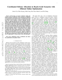 Coordinated Defense Allocation in Reach-Avoid Scenarios with Efficient
  Online Optimization