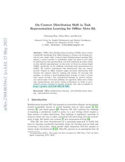 On Context Distribution Shift in Task Representation Learning for
  Offline Meta RL