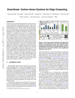 GreenScale: Carbon-Aware Systems for Edge Computing