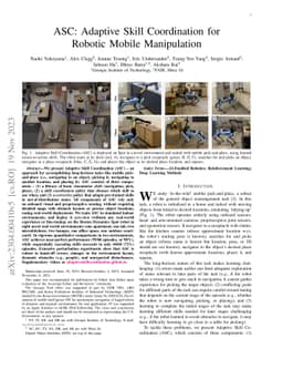ASC: Adaptive Skill Coordination for Robotic Mobile Manipulation