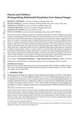 Parents and Children: Distinguishing Multimodal DeepFakes from Natural
  Images