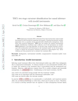 TSCI: two stage curvature identification for causal inference with
  invalid instruments