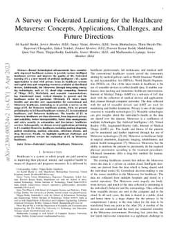 A Survey on Federated Learning for the Healthcare Metaverse: Concepts,
  Applications, Challenges, and Future Directions